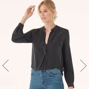 Splendid Silk Mix Media Henley Shirt